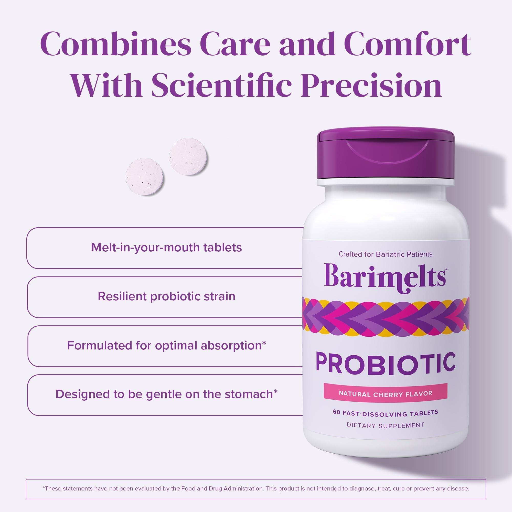 BariMelts Probiotic Tablets for Women nutritional information
