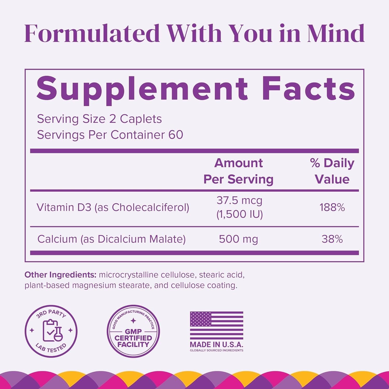 BariMelts Quick-Glide Calcium Supplement packaging side view
