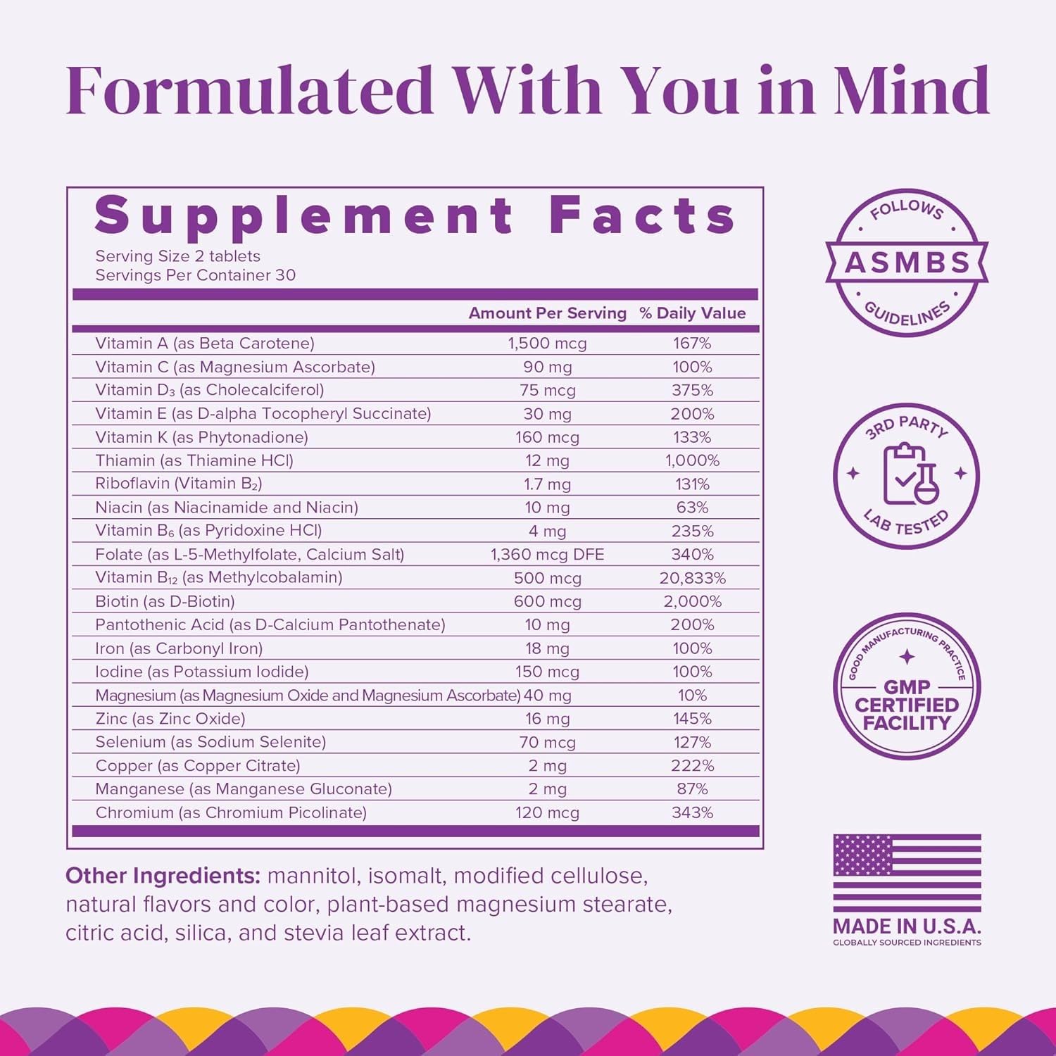 BariMelts Women's Multivitamin 132g tablets in blueberry flavour
