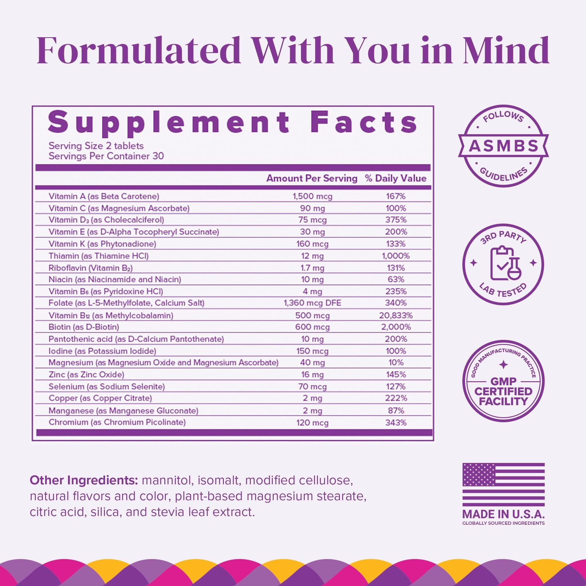 BariMelts Women's Multivitamin 132g tablets in natural fruit flavour