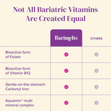 BariMelts Women's Multivitamin Caplets in a hand for size comparison