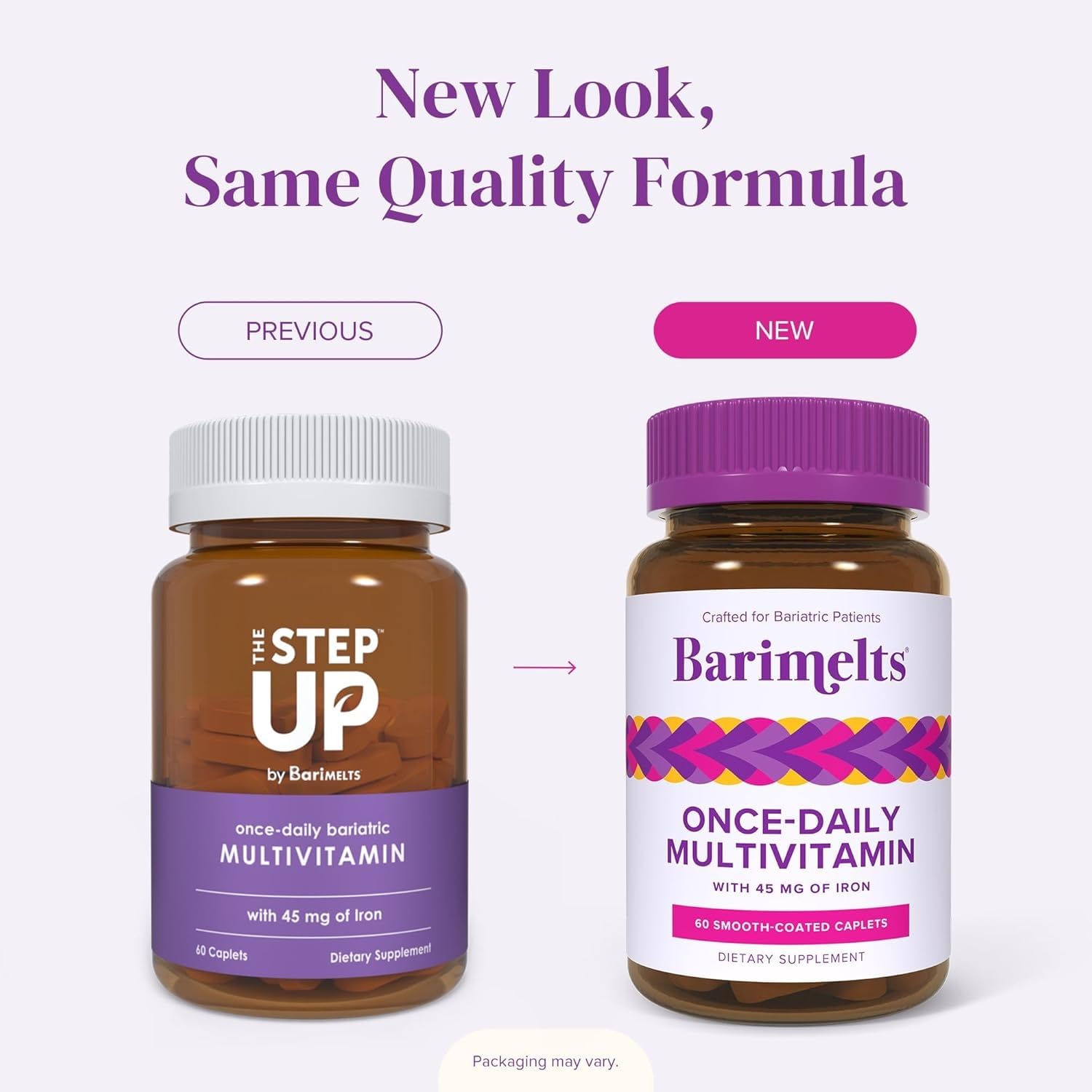 BariMelts Women's Multivitamin Caplets on a kitchen counter
