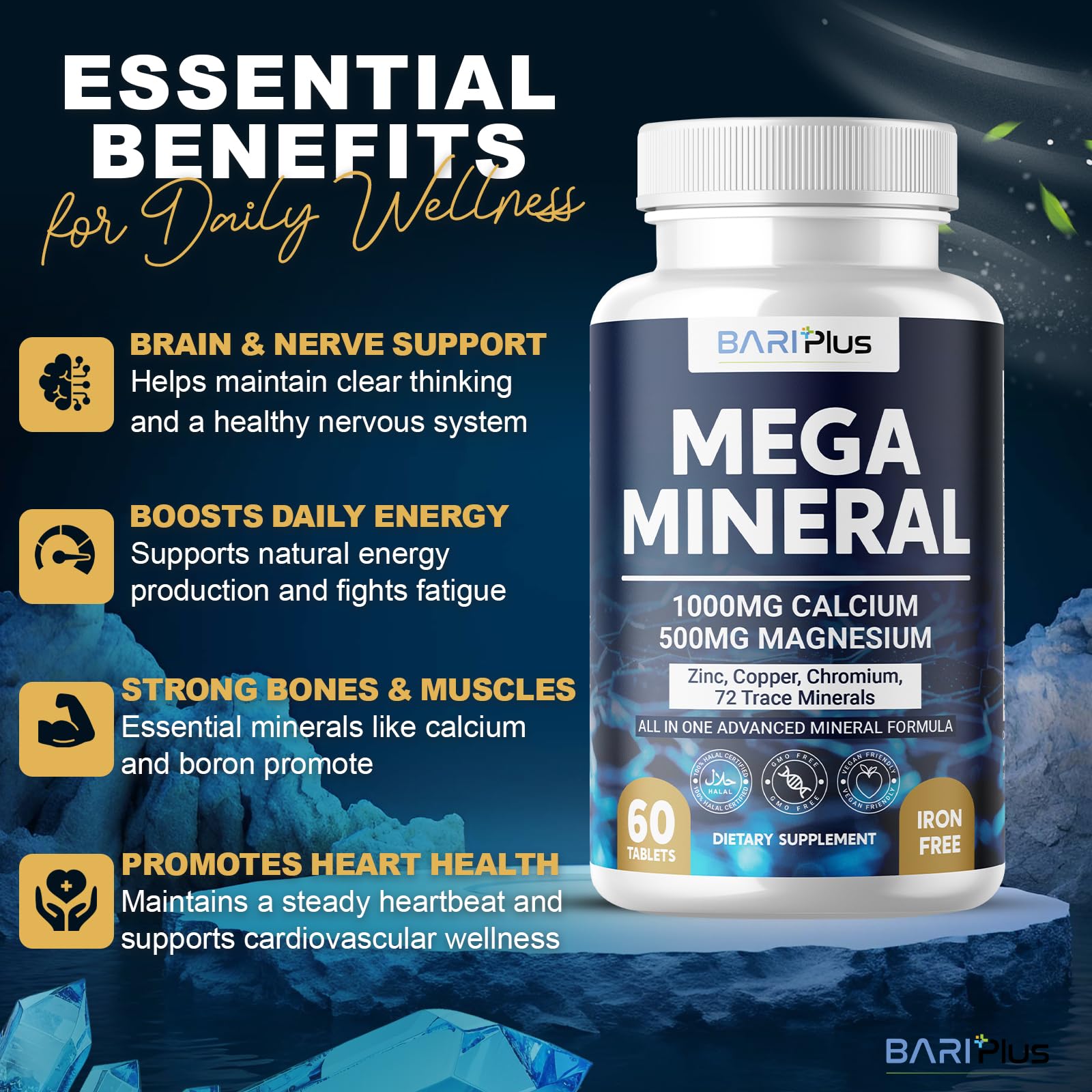 BARIPLUS Multiminerals 60 Tablets with a measuring spoon