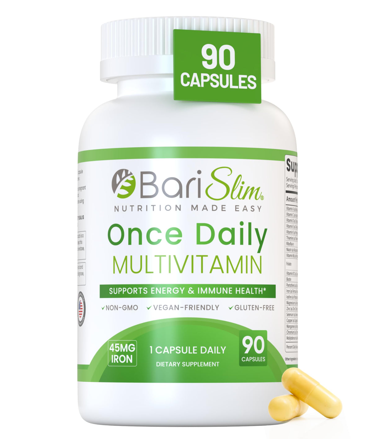 BariSlim Bariatric Multivitamin 90 Capsules front view