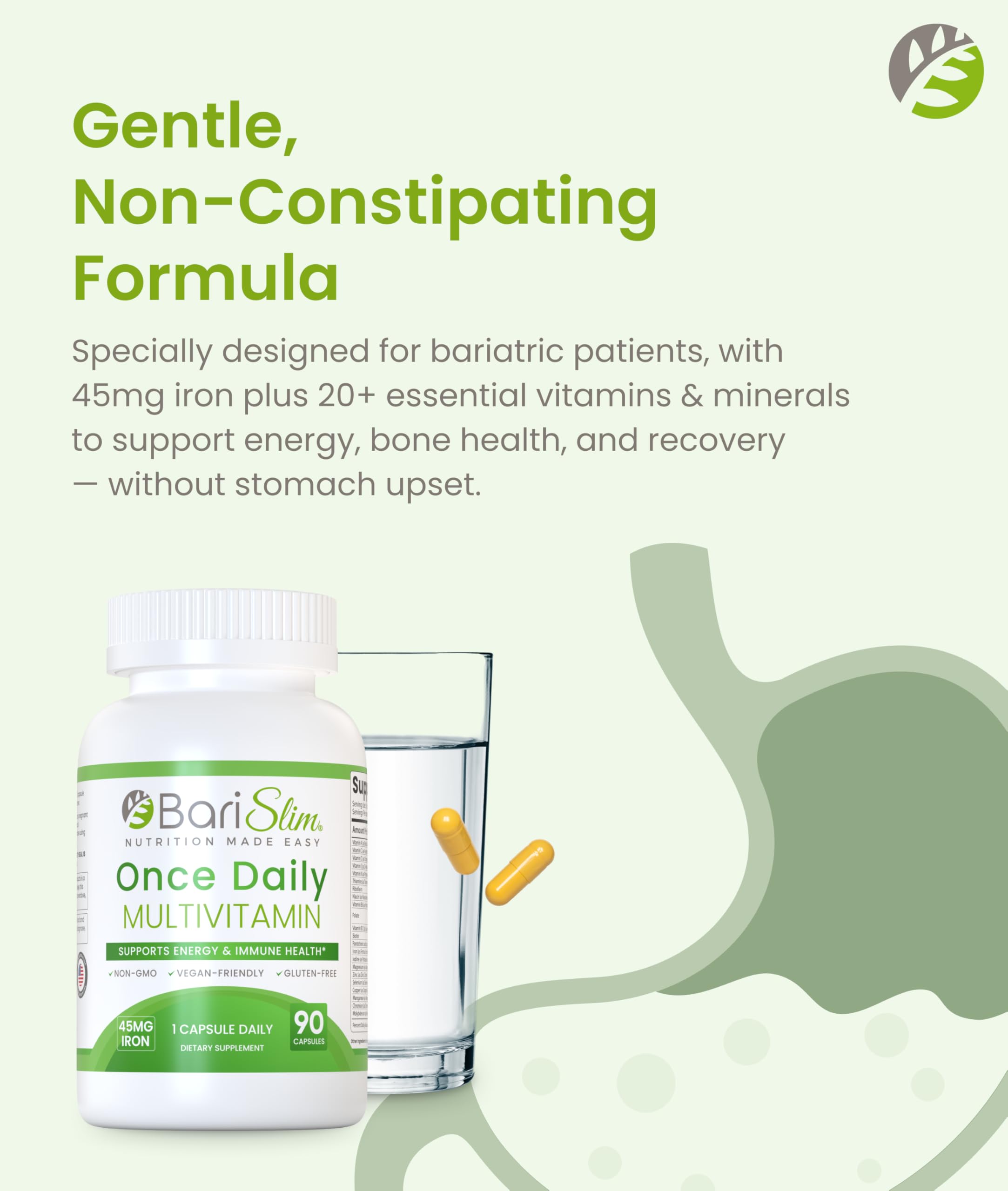 BariSlim Bariatric Multivitamin capsules on a table