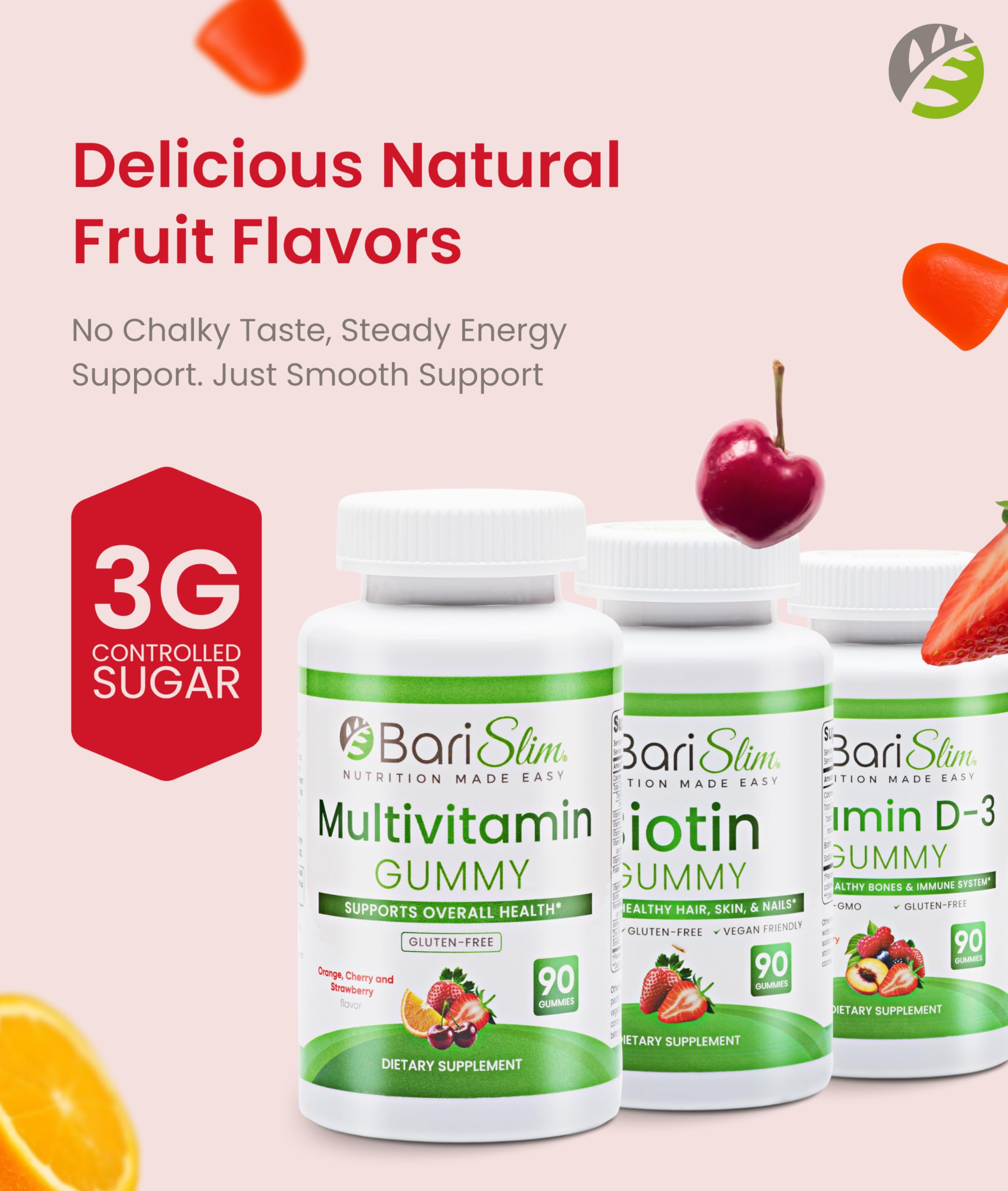 BariSlim Bariatric Multivitamin Gummies cherry flavour