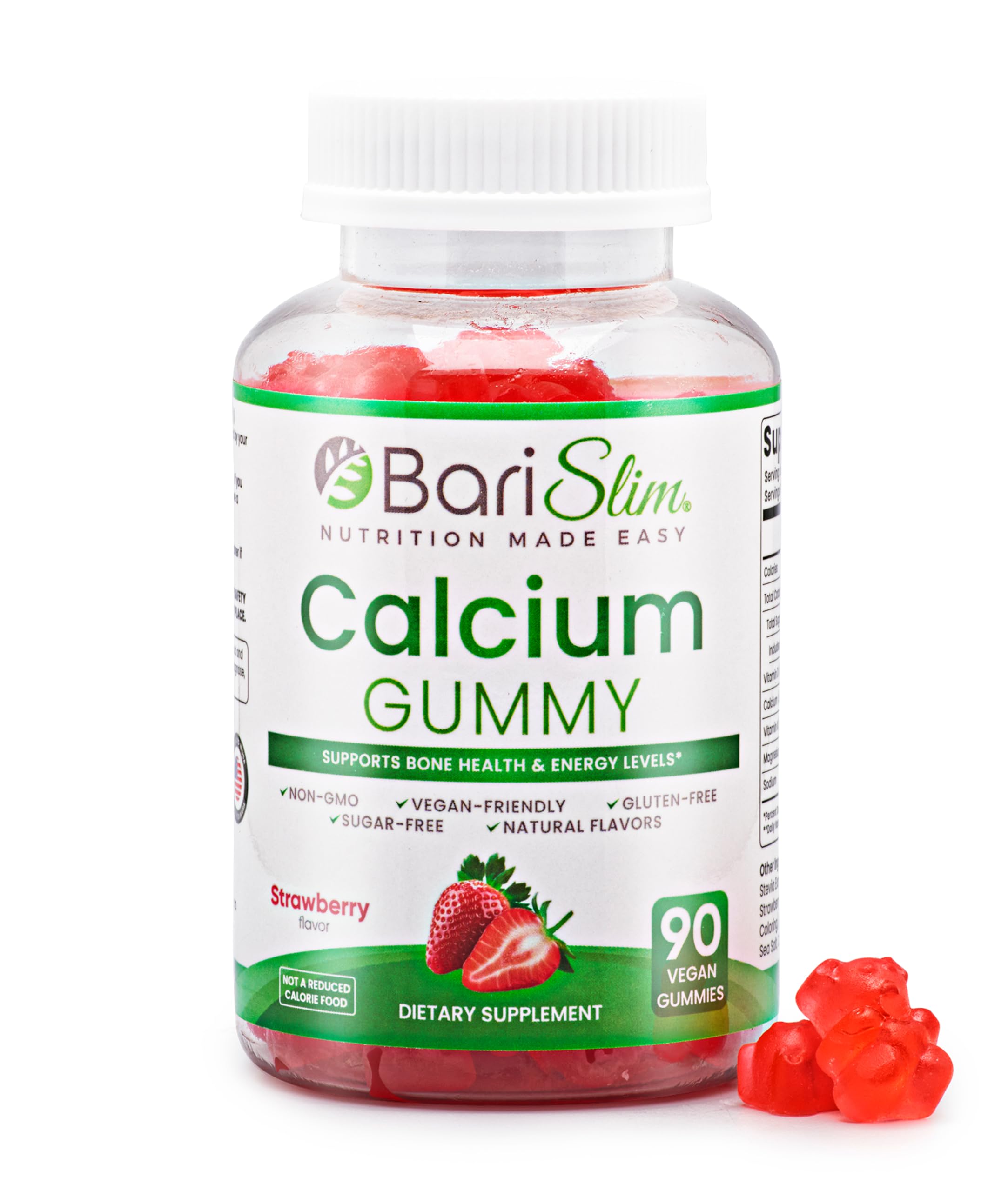 BariSlim Calcium Citrate Gummies 500mg front view with packaging
