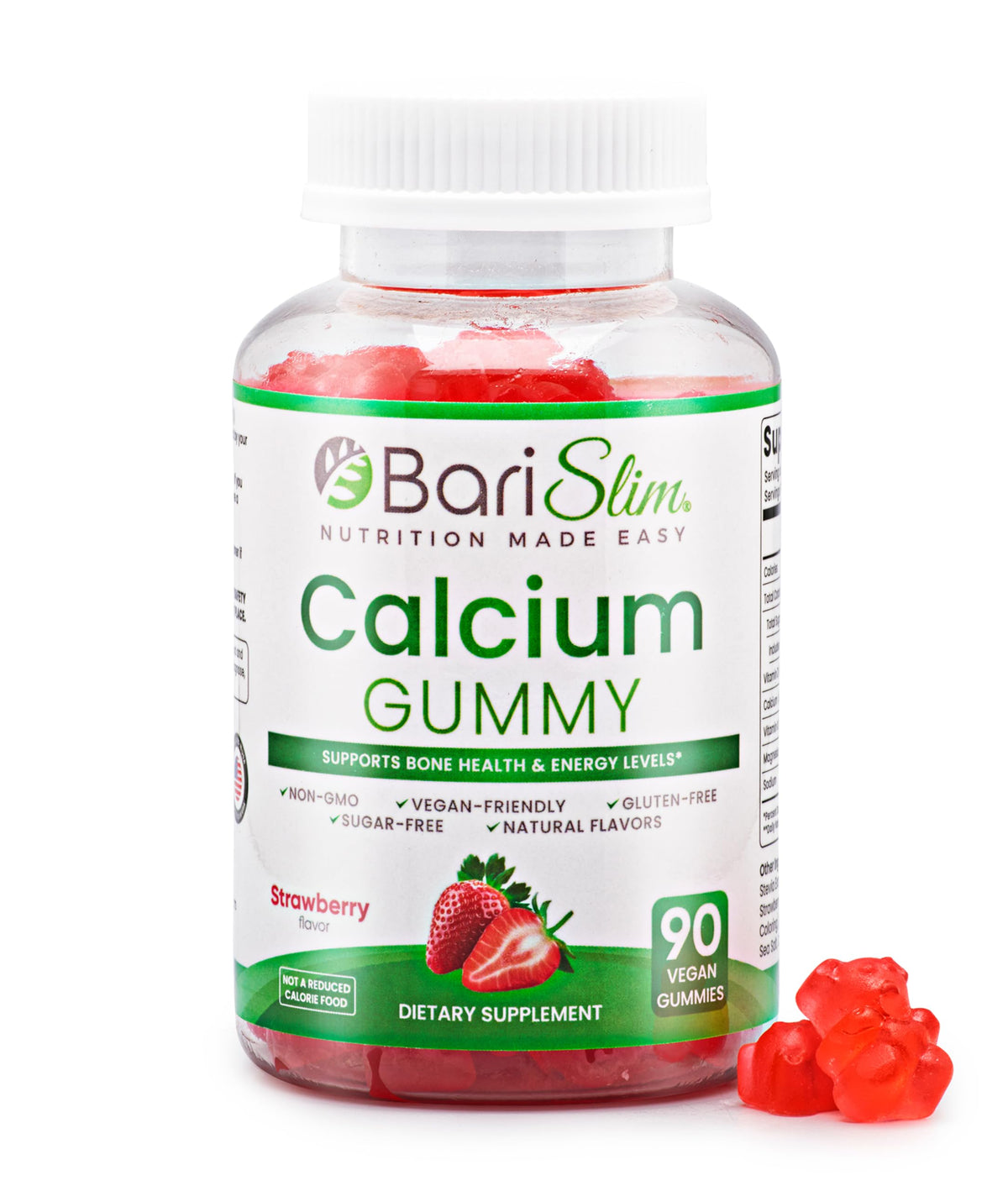 BariSlim Calcium Citrate Gummies 500mg front view with packaging