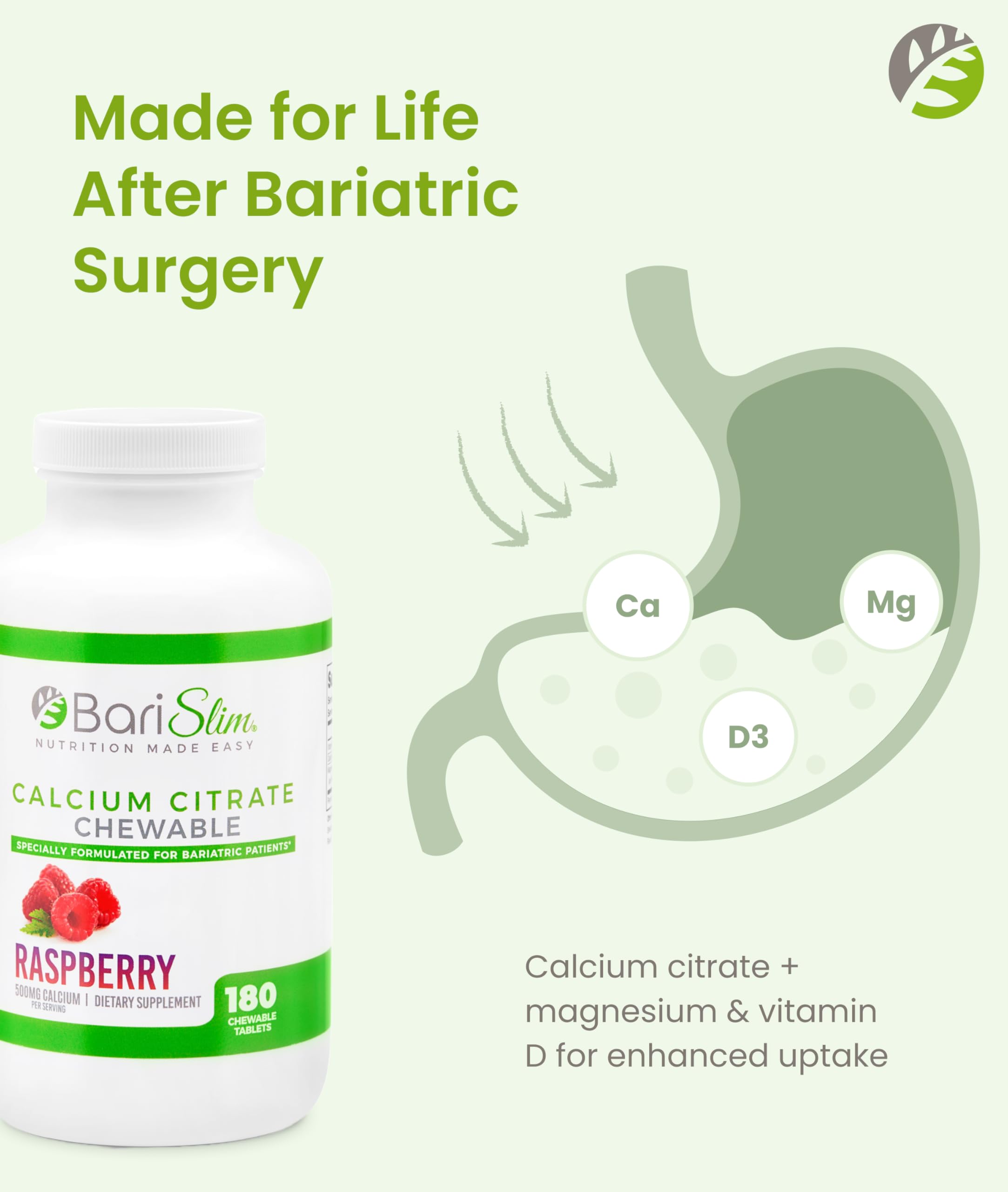 BariSlim Chewable Calcium Tablets nutritional information