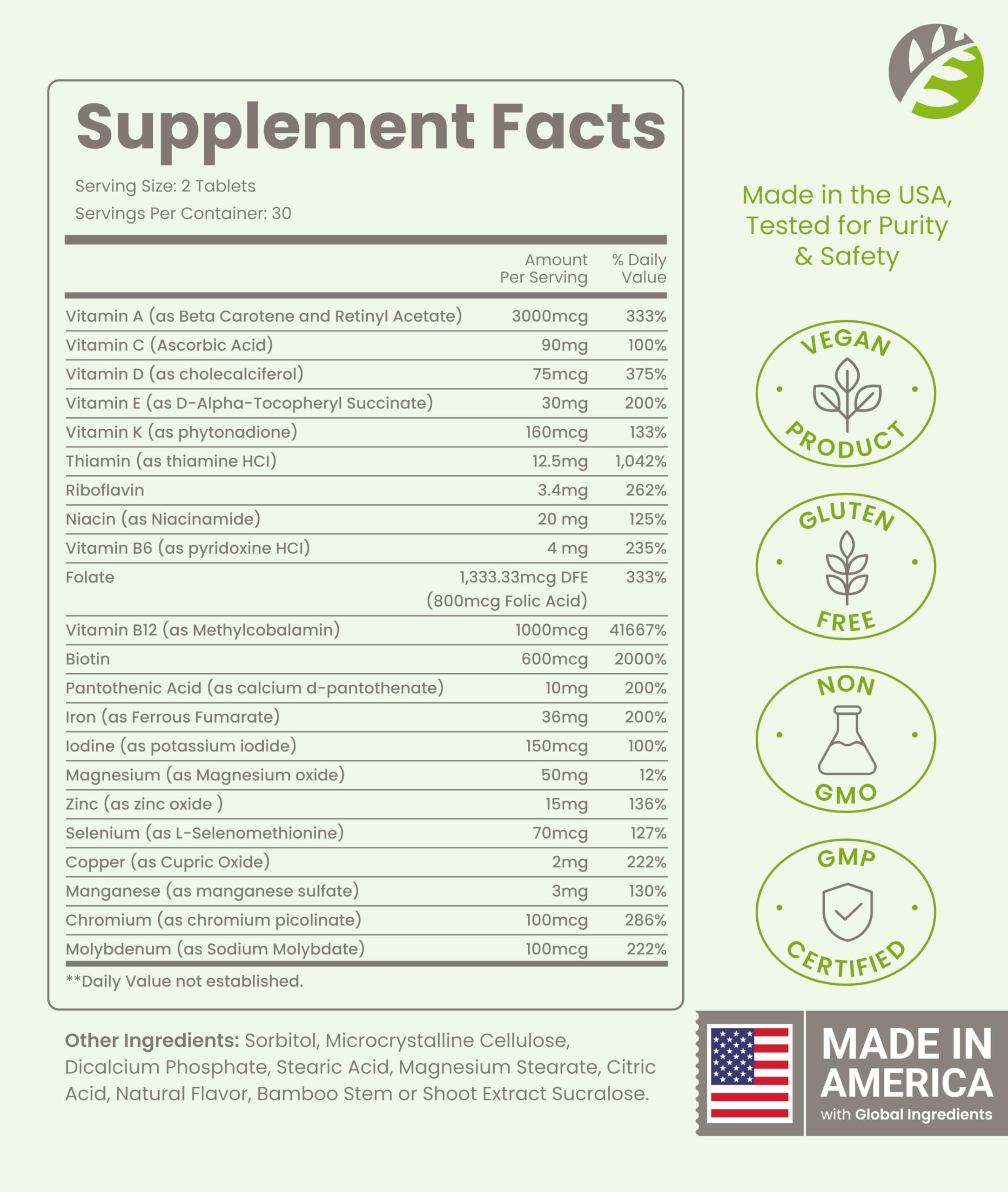 BariSlim Chewable Multivitamin Tablets packaging side view