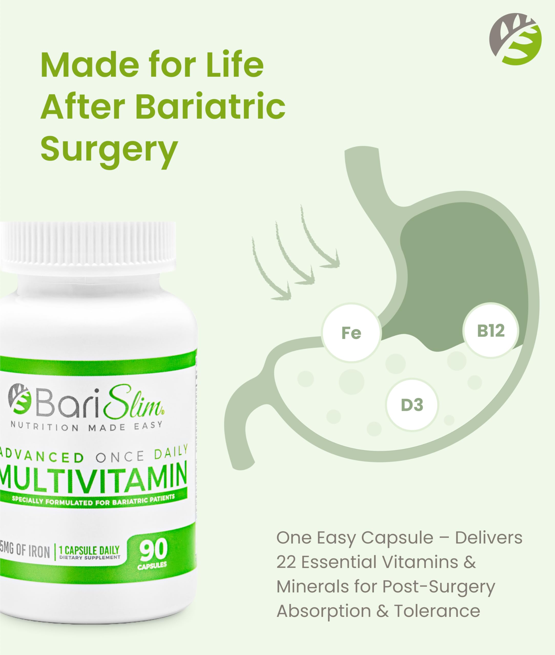 BariSlim Complete Bariatric Multivitamin back view of packaging