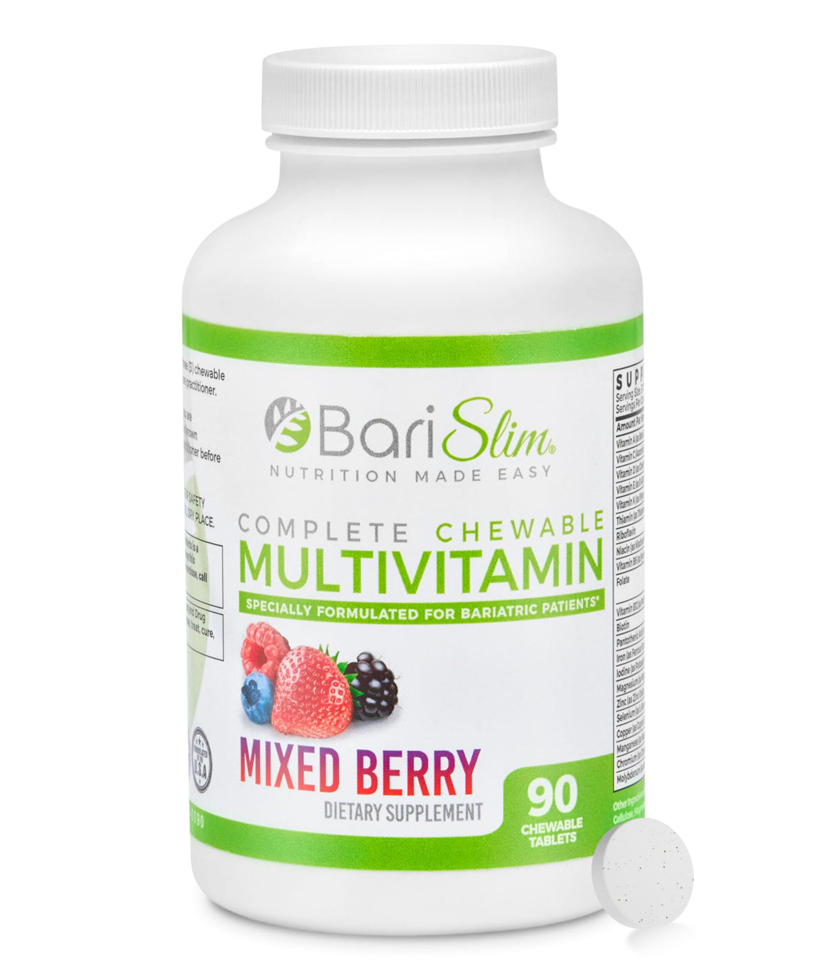 BariSlim Complete Chewable Bariatric Multivitamin front view