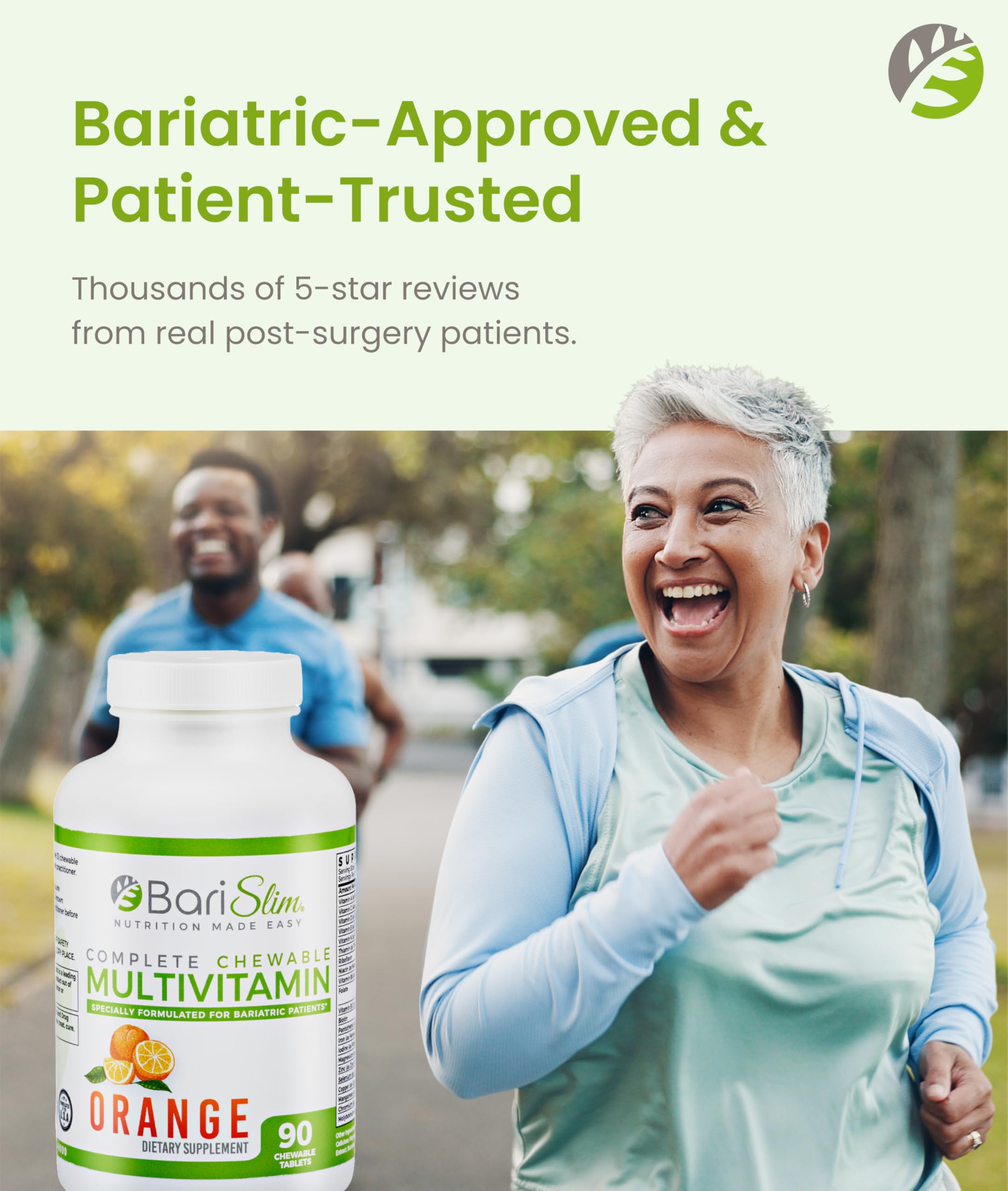 BariSlim Complete Chewable Bariatric Multivitamin in a hand