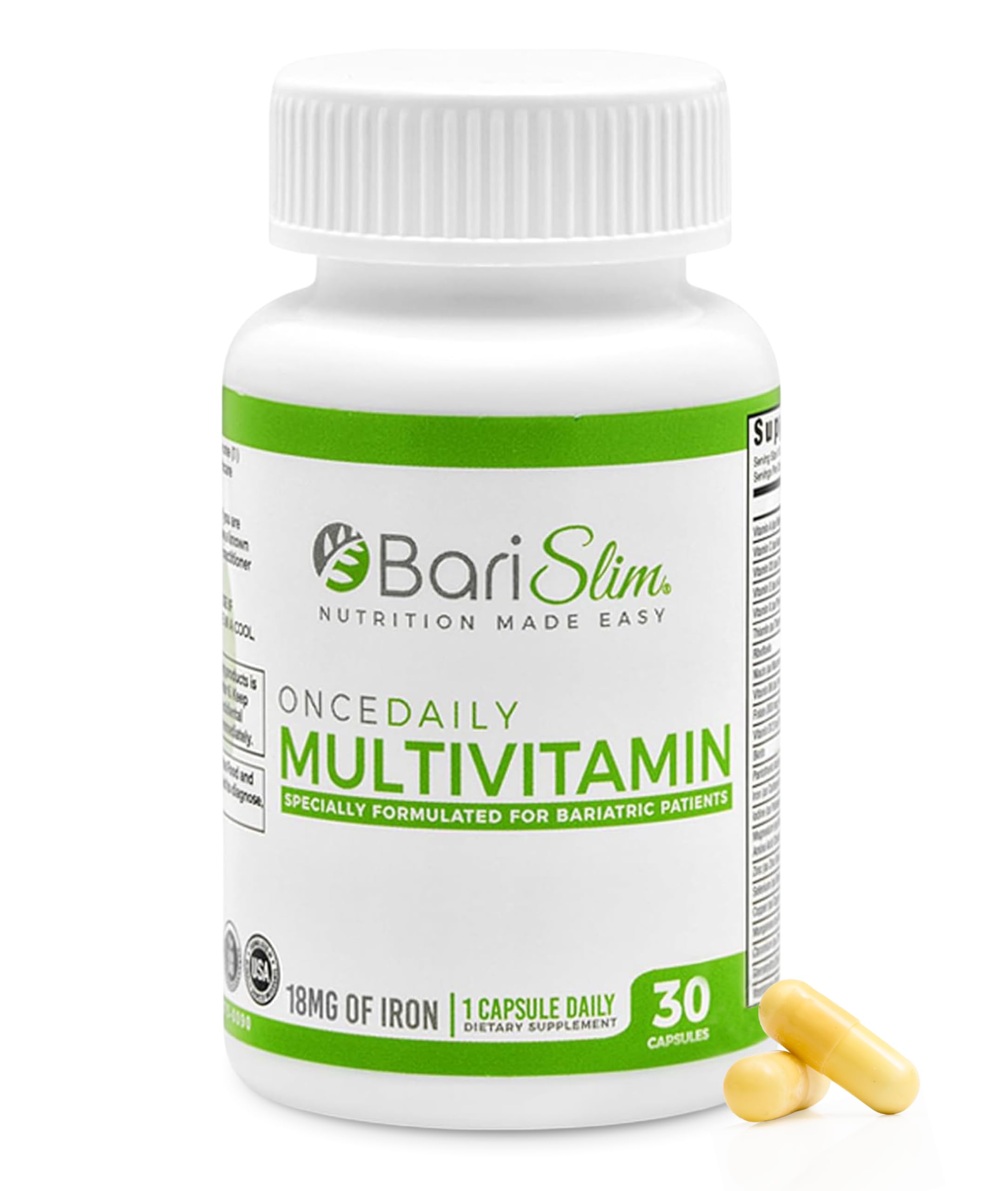 BariSlim Multivitamin Capsules front view with packaging