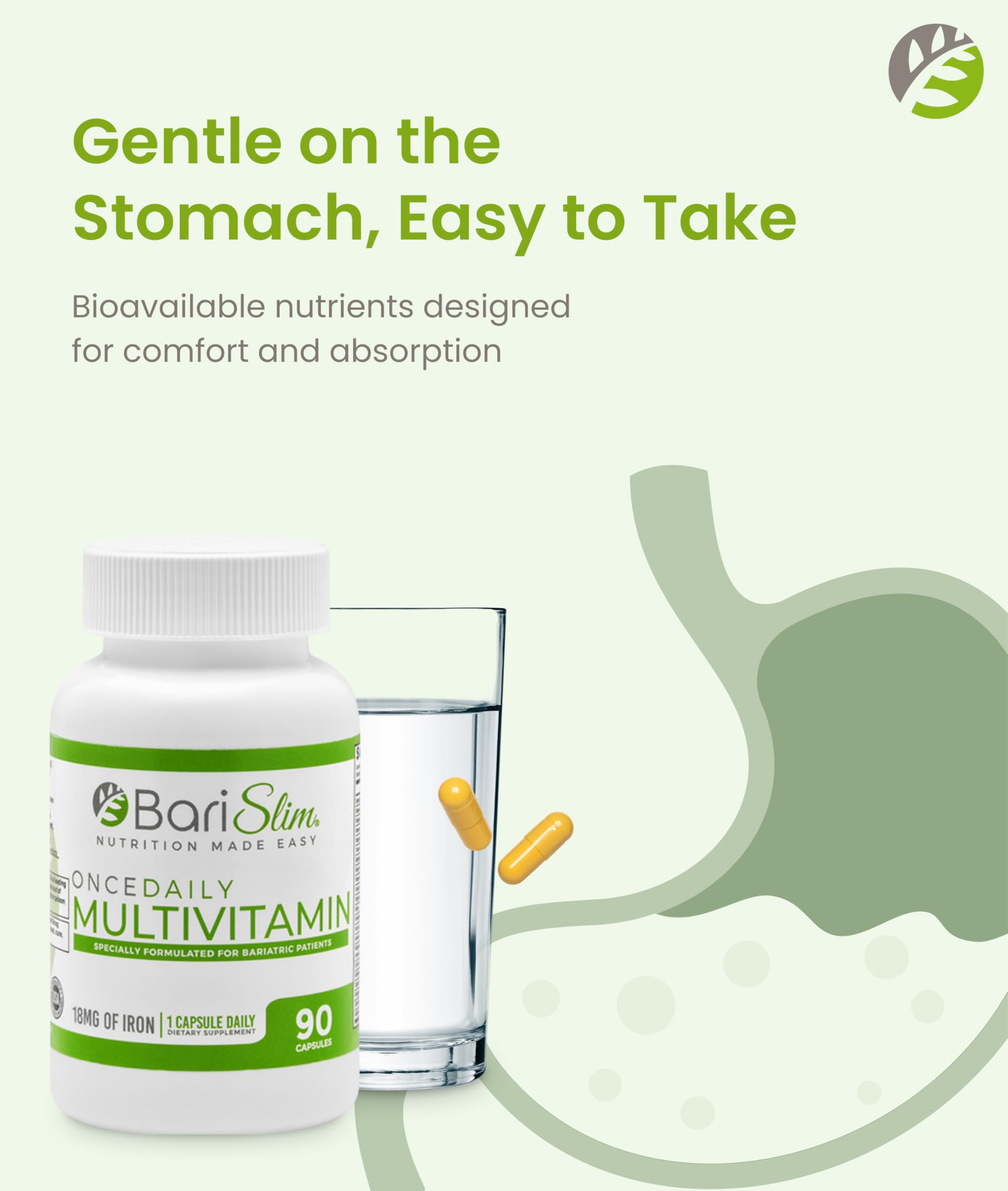 BariSlim Multivitamin Capsules open bottle showing capsules