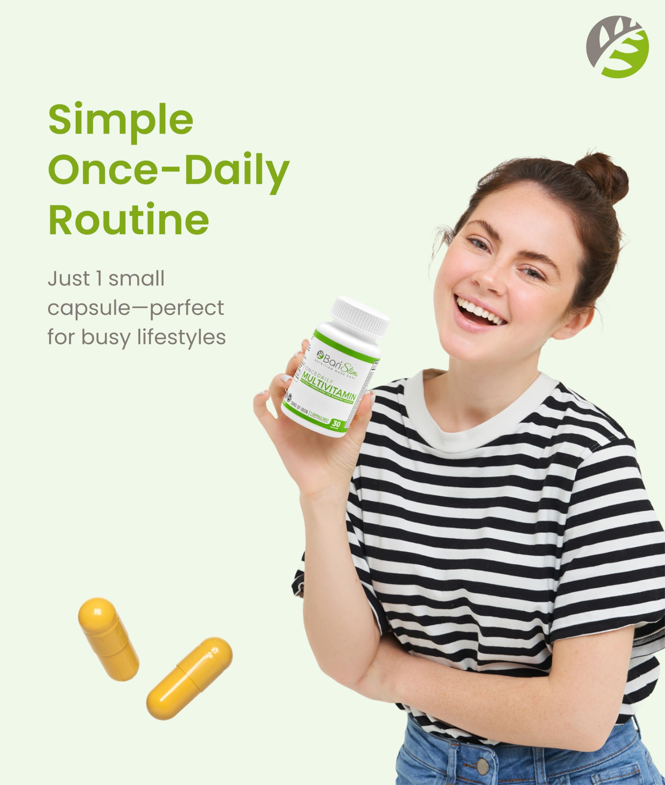 BariSlim Multivitamin Capsules showing dosage information