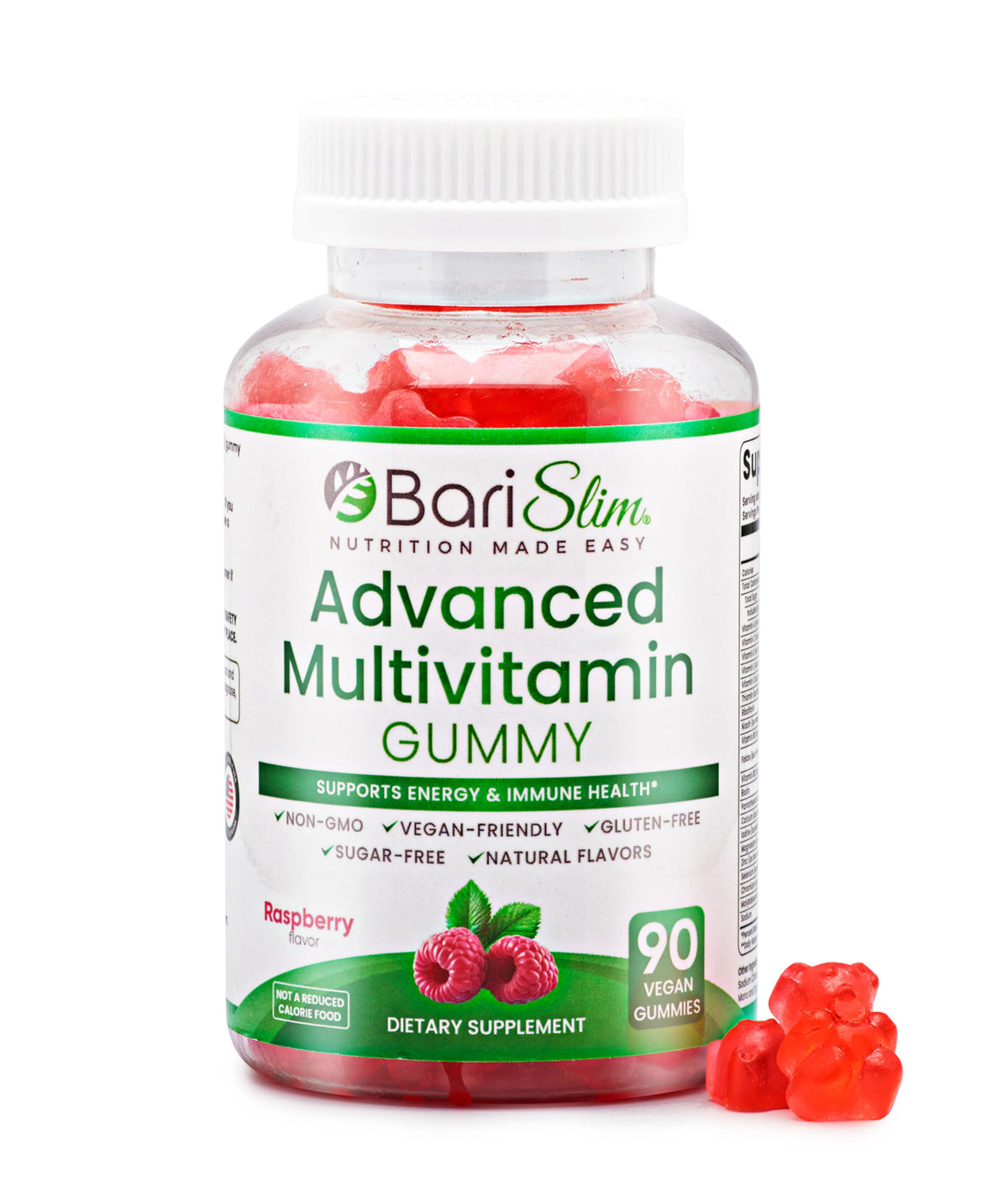 BariSlim Multivitamin Gummies bottle front view with 60 gummies