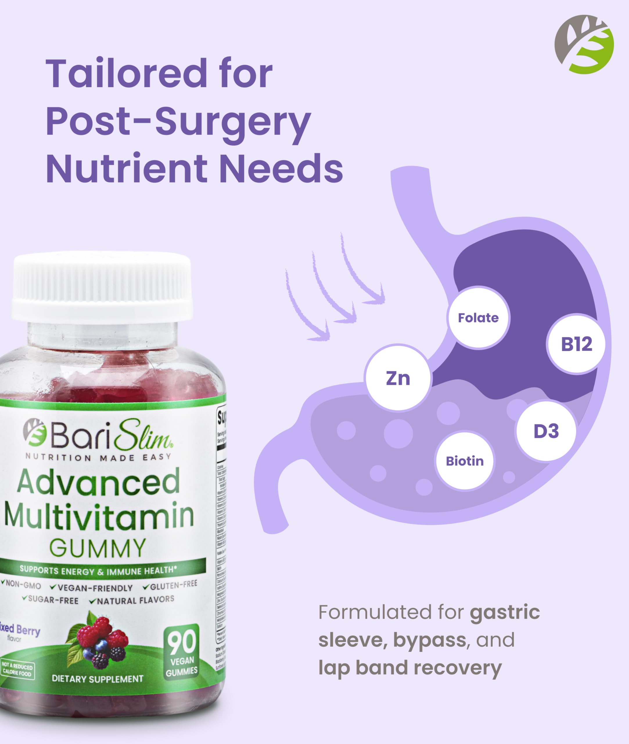 BariSlim Multivitamin Gummies inside view with gummies