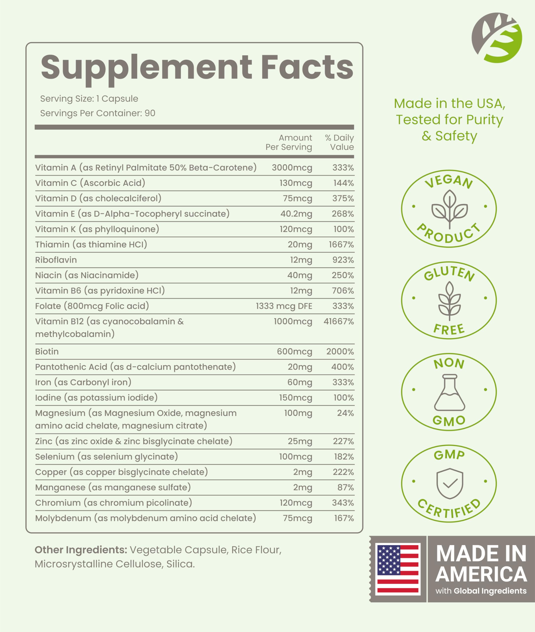 BariSlim Once Daily Multivitamin with Iron 60mg capsule close-up