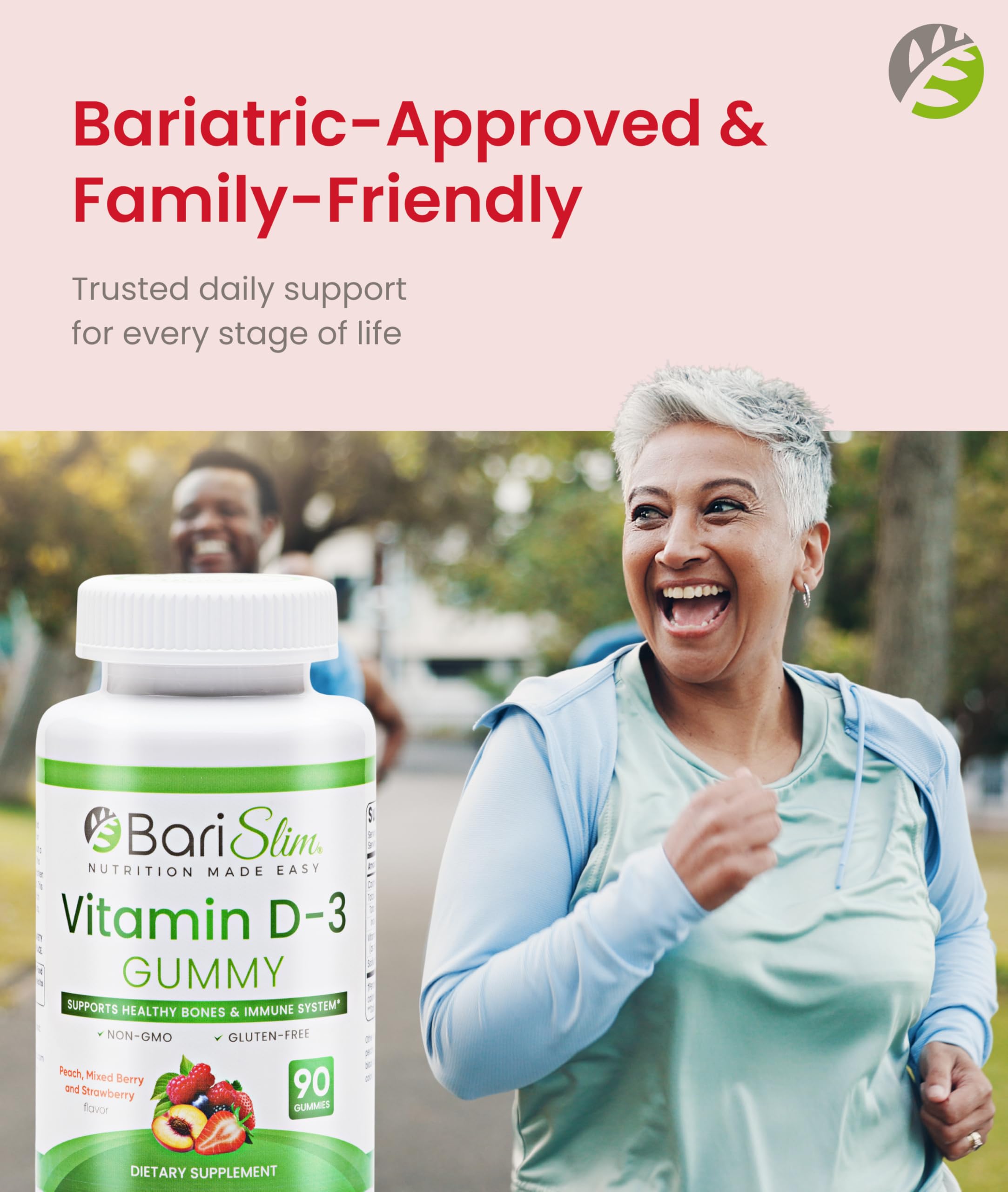 BariSlim Vitamin D3 Gummies 2000 IU with a glass of water
