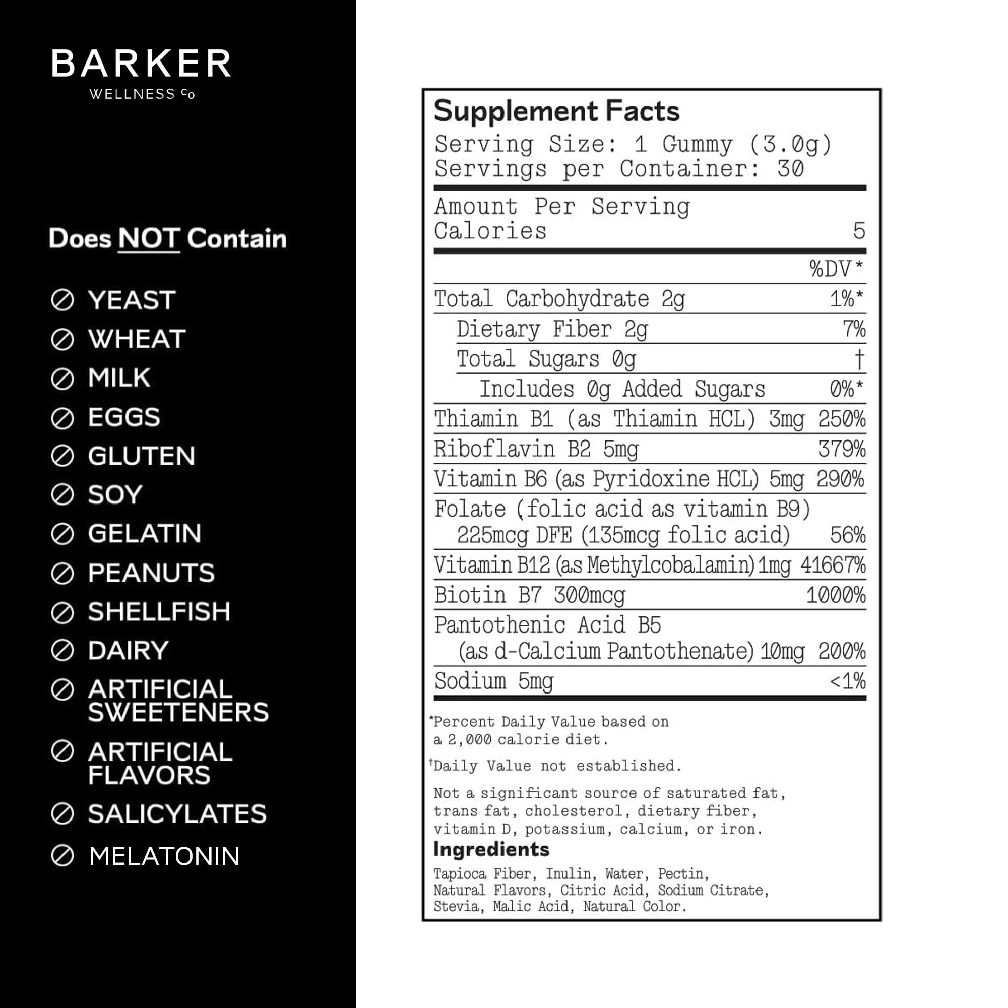 Barker Wellness Co B-Complex Gummies on a wooden table