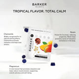 Barker Wellness Co Magnesium Gummies Tropical Mango with a glass of water