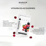 Barker Wellness D3 + K2 Gummies in a hand
