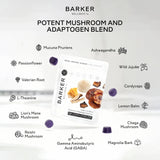 Barker Wellness Nighttime Mushroom Gummies on a table
