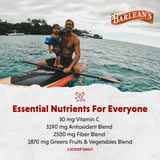 Barlean's Chocolate Silk Greens Superfood Powder in a smoothie