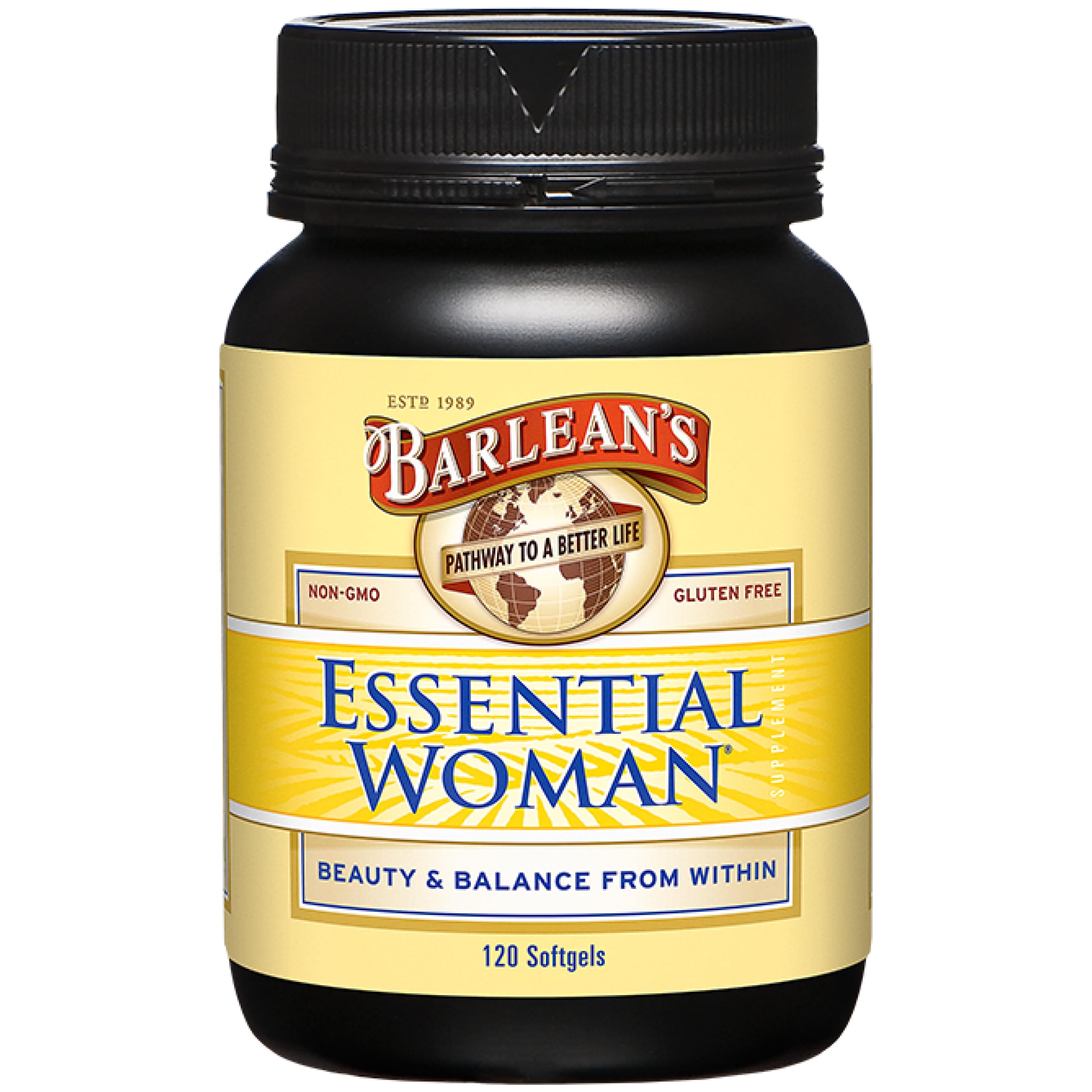 Barlean's Essential Woman Oil Blend 100mg Softgels front view