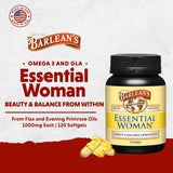 Barlean's Essential Woman Oil Blend 100mg Softgels nutritional information