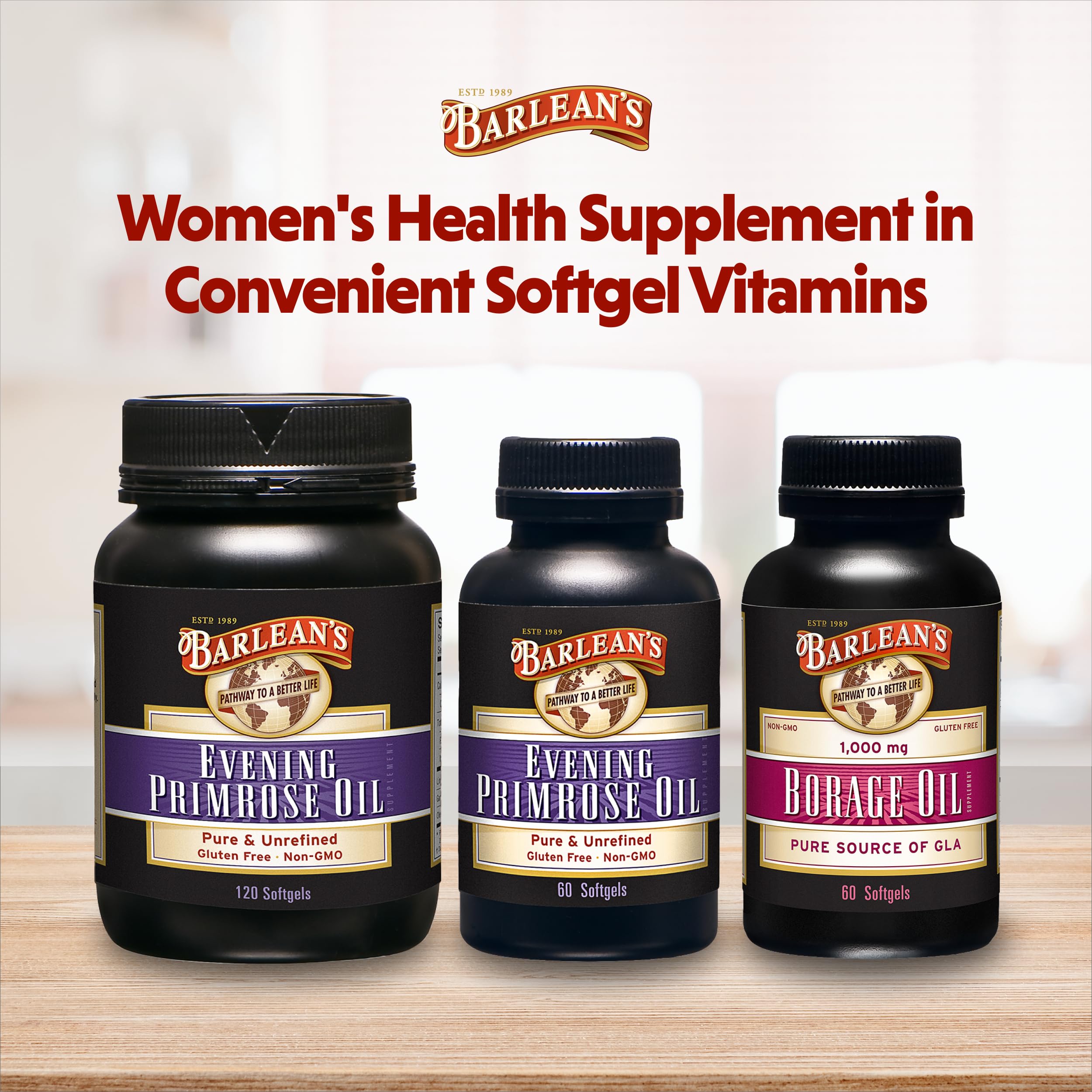 Barlean's Evening Primrose Oil softgel in hand