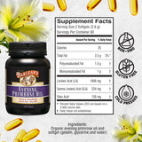 Barlean's Evening Primrose Oil Softgels on wooden table