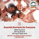 Barlean's Evening Primrose Oil Softgels with ingredients list