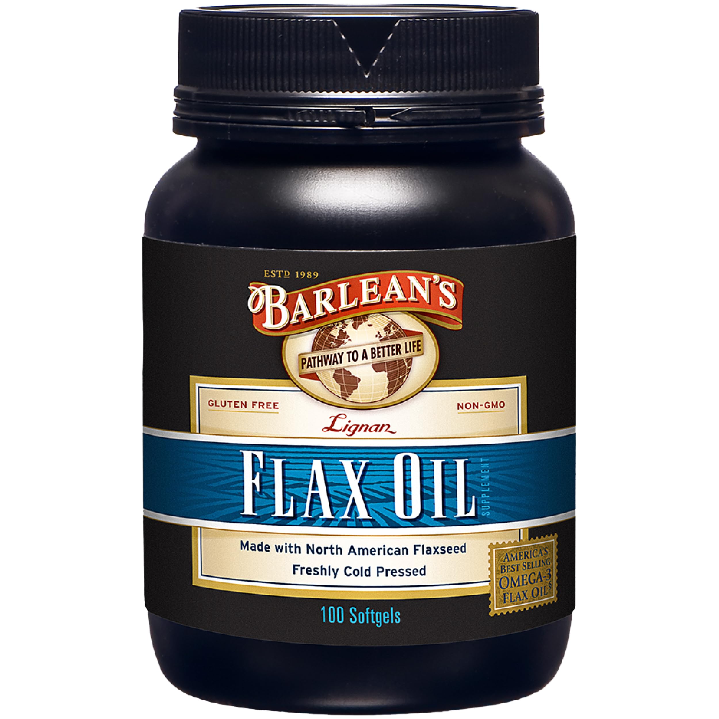 Barlean's Flax Oil Softgels 192g front view