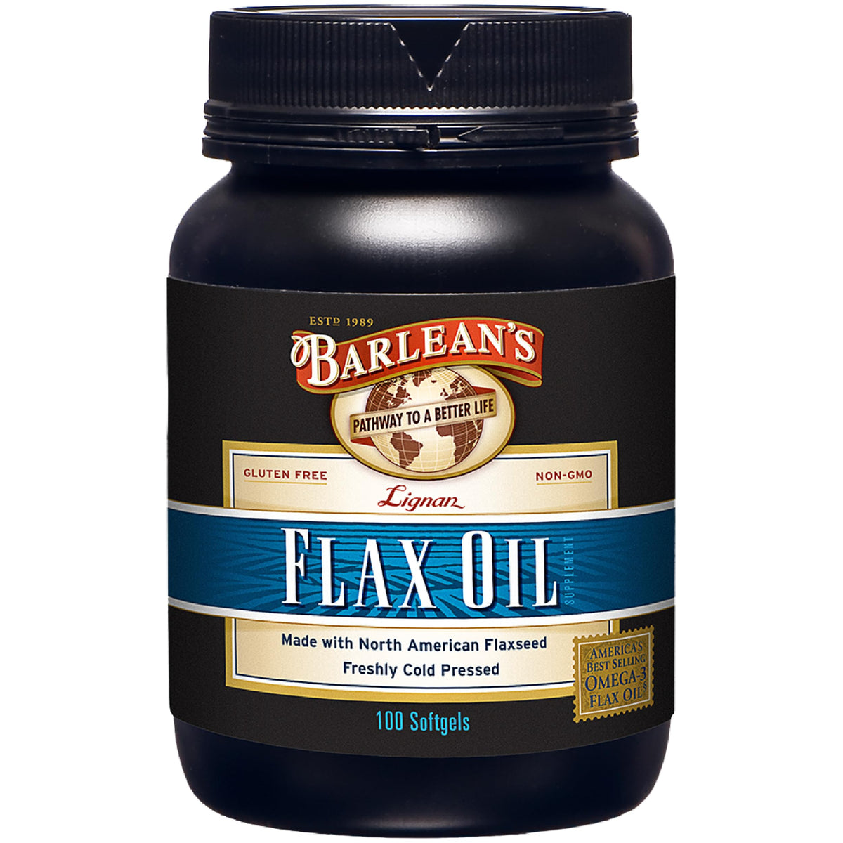 Barlean's Flax Oil Softgels 192g front view