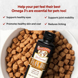 Barlean's Flax Seed Oil 340g displayed with pets