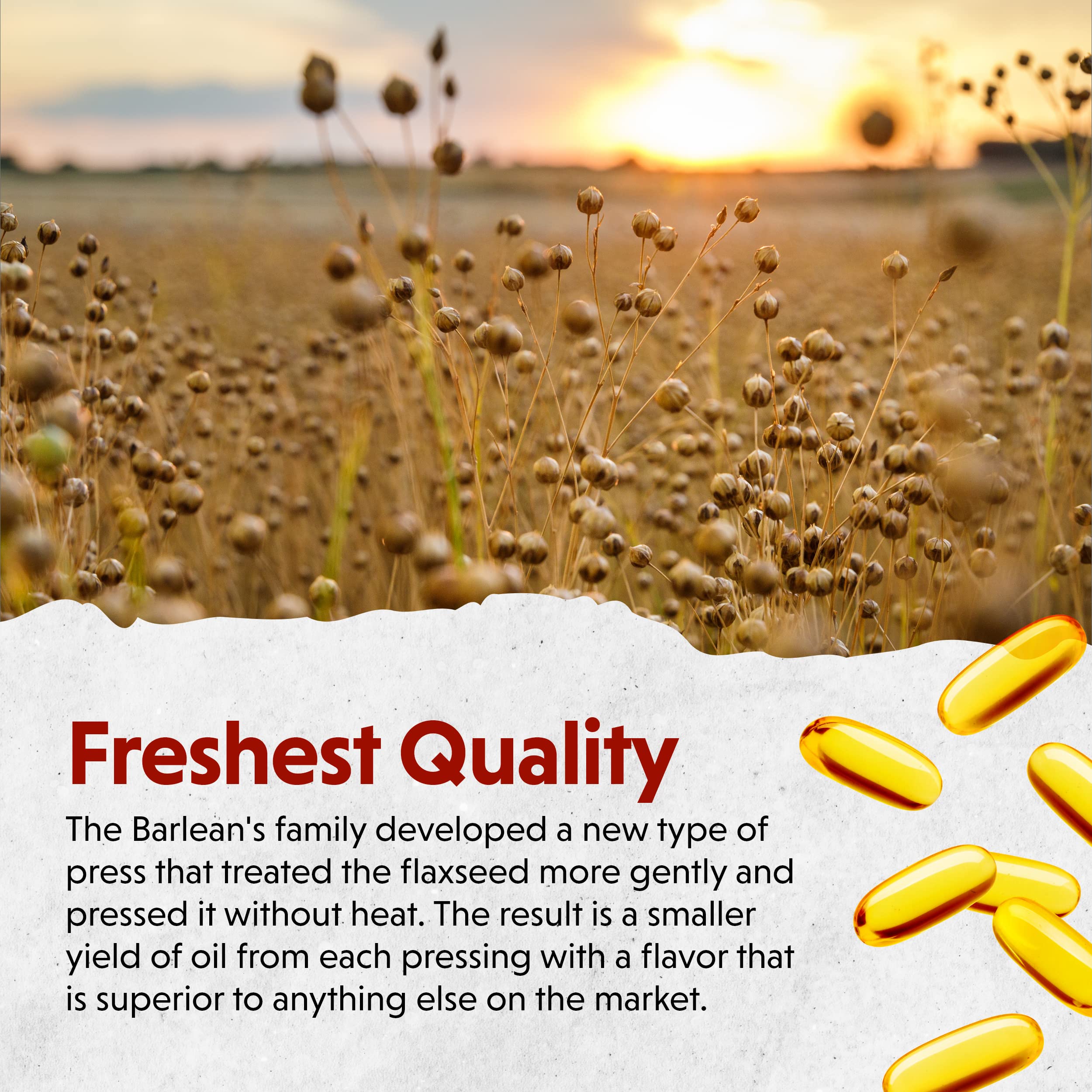 Barlean's Flax Seed Oil Softgels 1000mg bottle with label