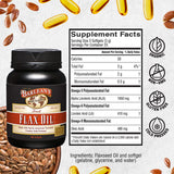 Barlean's Flax Seed Oil Softgels 1000mg with measuring spoon
