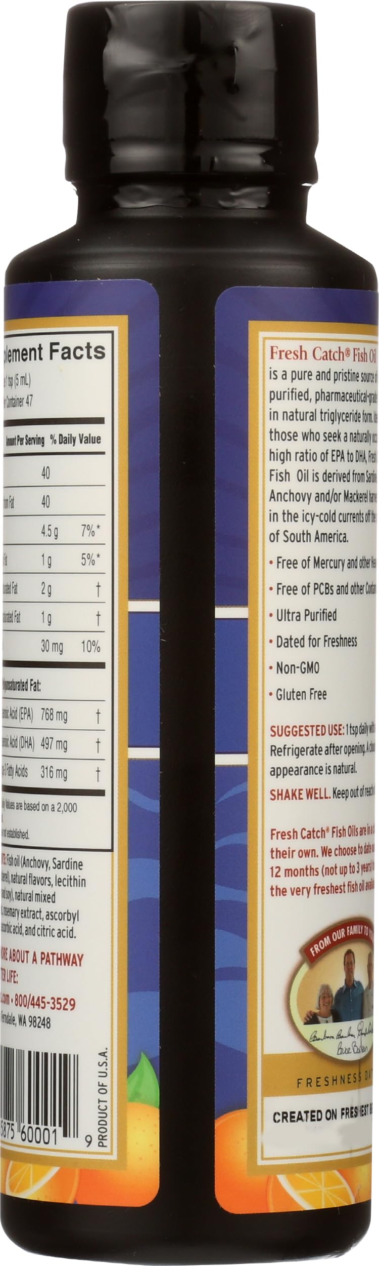Barlean's Fresh Catch Fish Oil 227g teaspoon serving