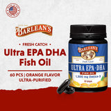 Barlean's Fresh Catch Fish Oil softgels in packaging