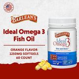 Barlean's Ideal Omega 3 Softgel Capsules 1000mg back view
