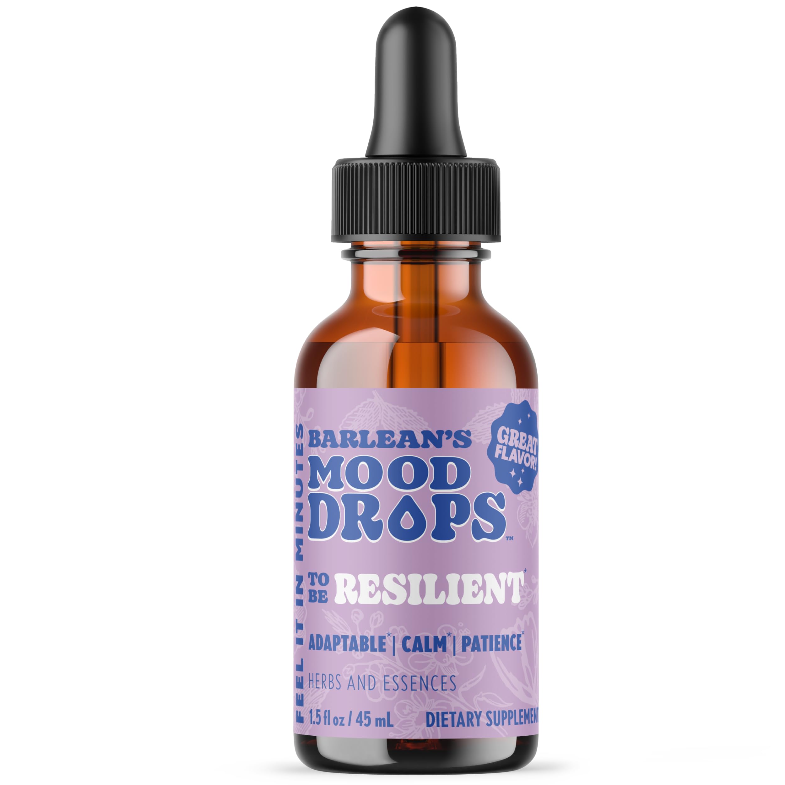 Barlean's Mood Resilient L-Theanine Liquid Drops 1.5oz front view
