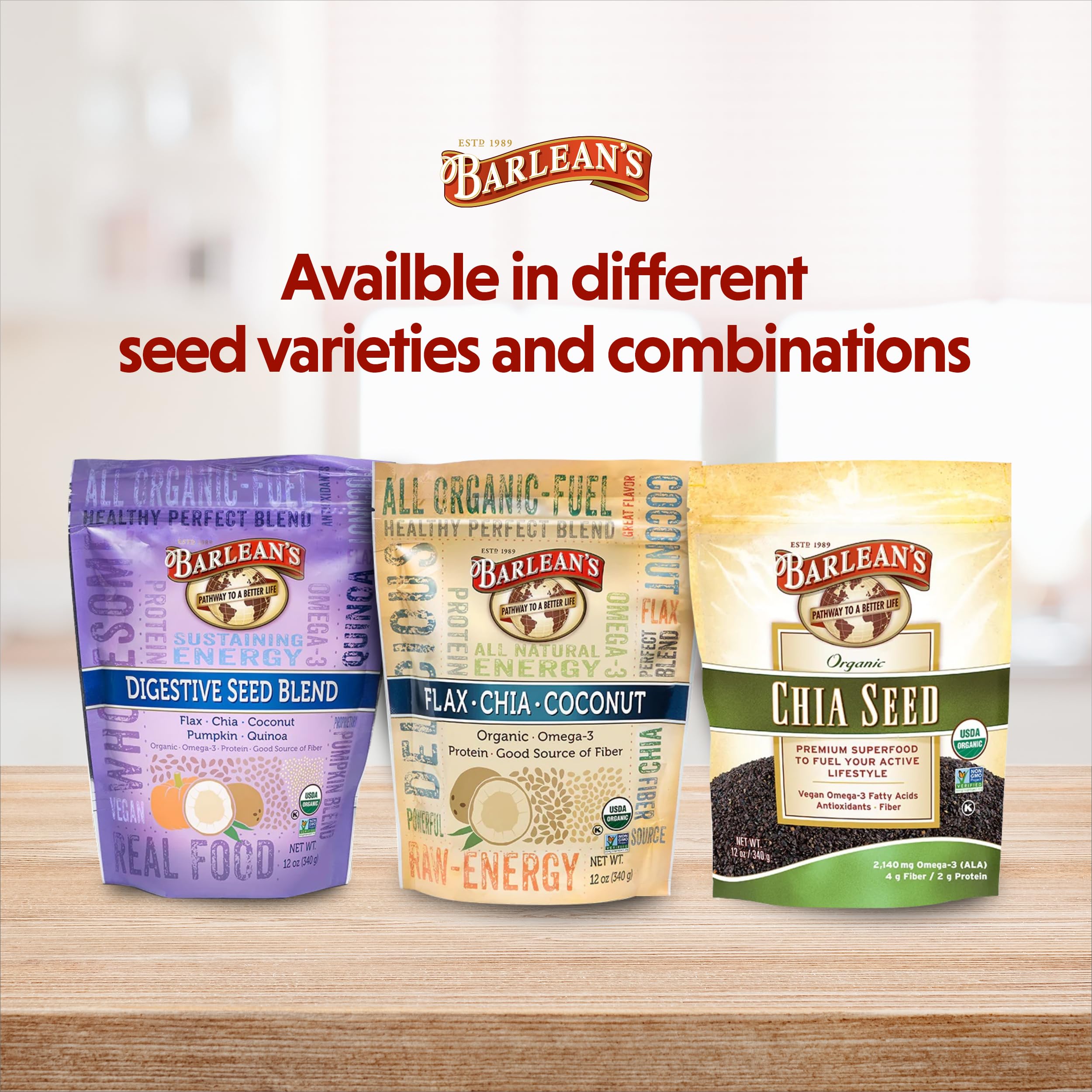 Barlean's Multi Seed Blend 730g side view packaging
