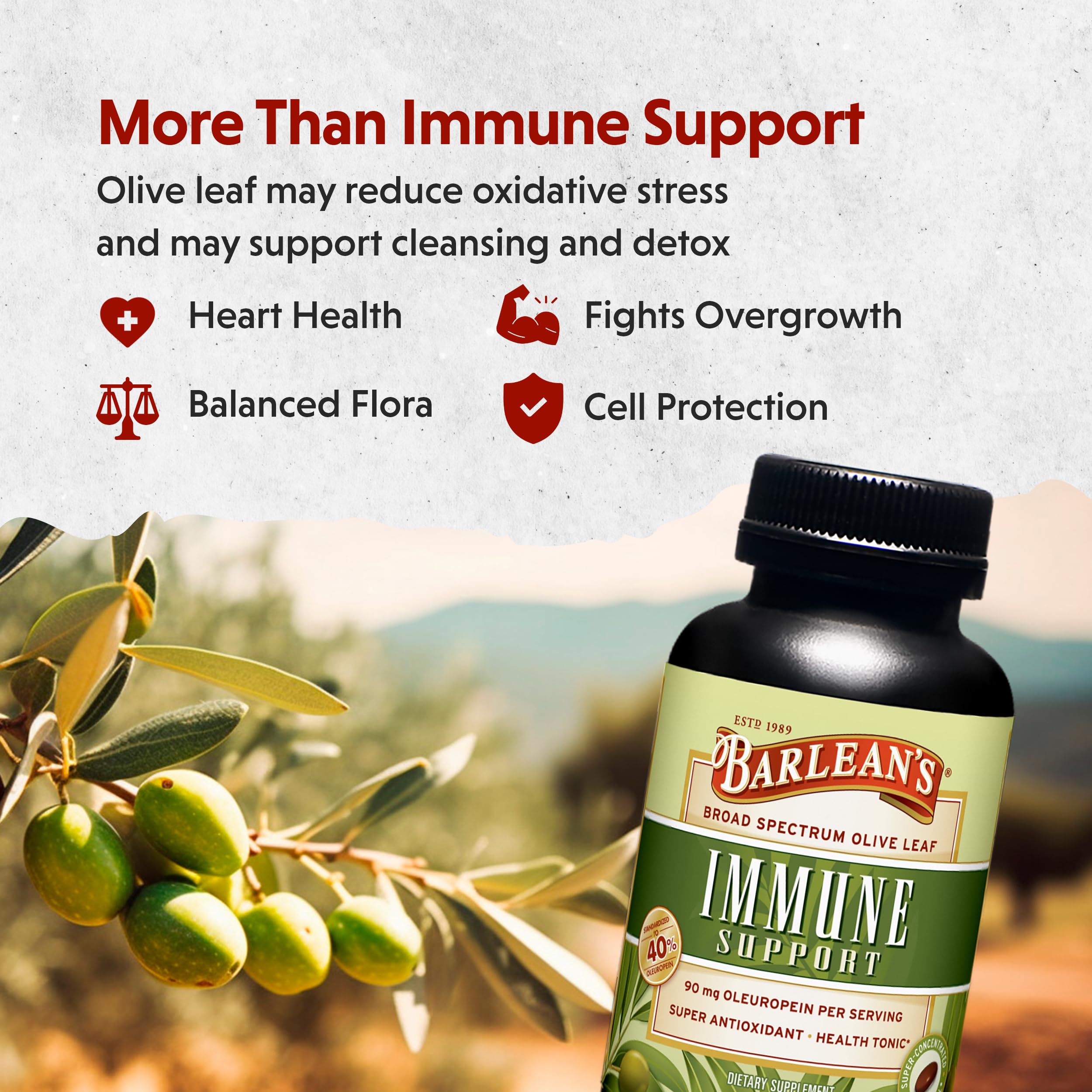 Barlean's Olive Leaf Complex softgel in hand