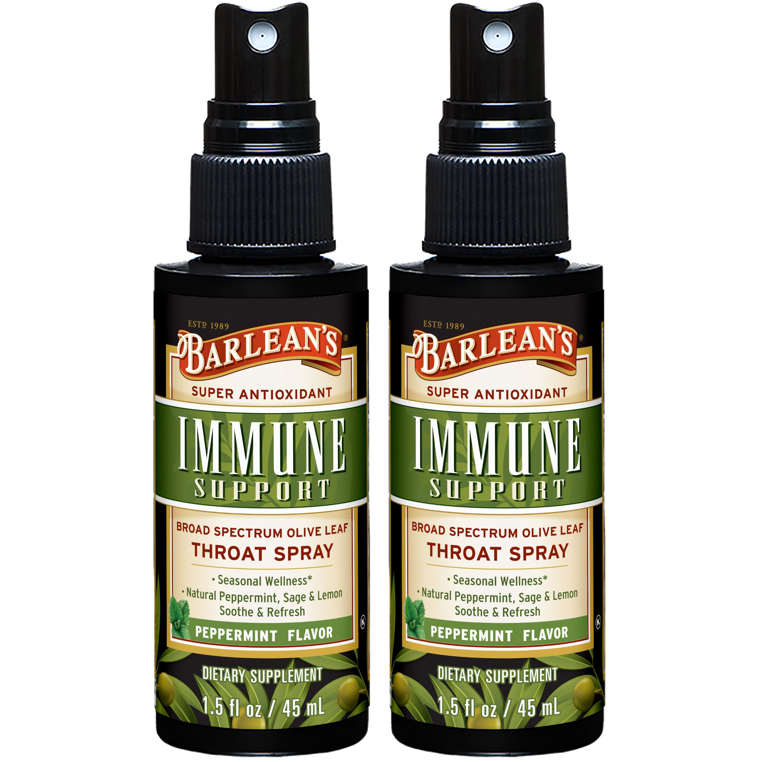 Barlean's Olive Leaf Complex Throat Spray 150g front view