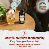 Barlean's Olive Leaf Extract 227g on a wooden table