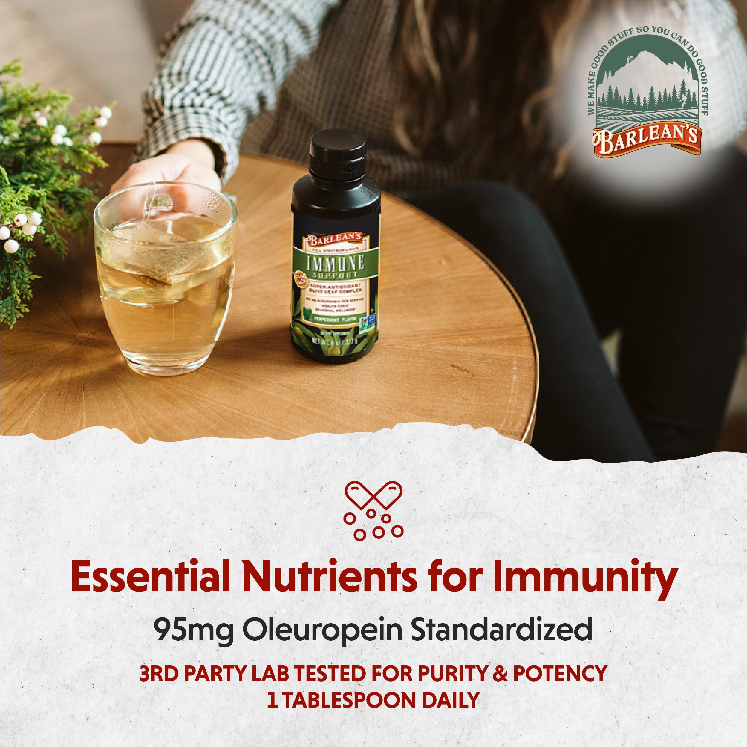 Barlean's Olive Leaf Extract 454g ingredients list