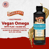 Barlean's Omega 3 6 9 Oil Blend pouring into a spoon