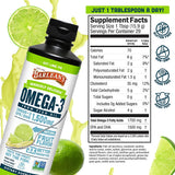 Barlean's Omega 3 Fish Oil Liquid 1500mg EPA/DHA bottle side view